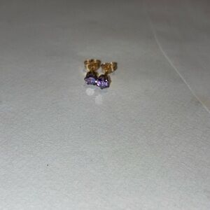 Elegant Gold and Purple Stud Earrings